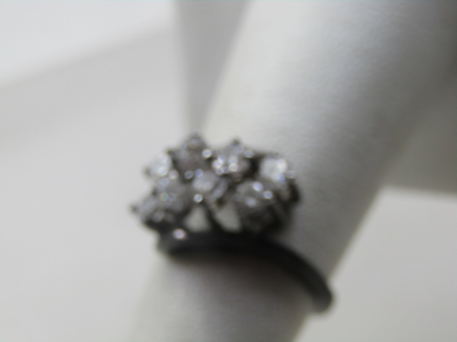 Vintage Sterling Clear Stone Ring, Sz. 6 - 4