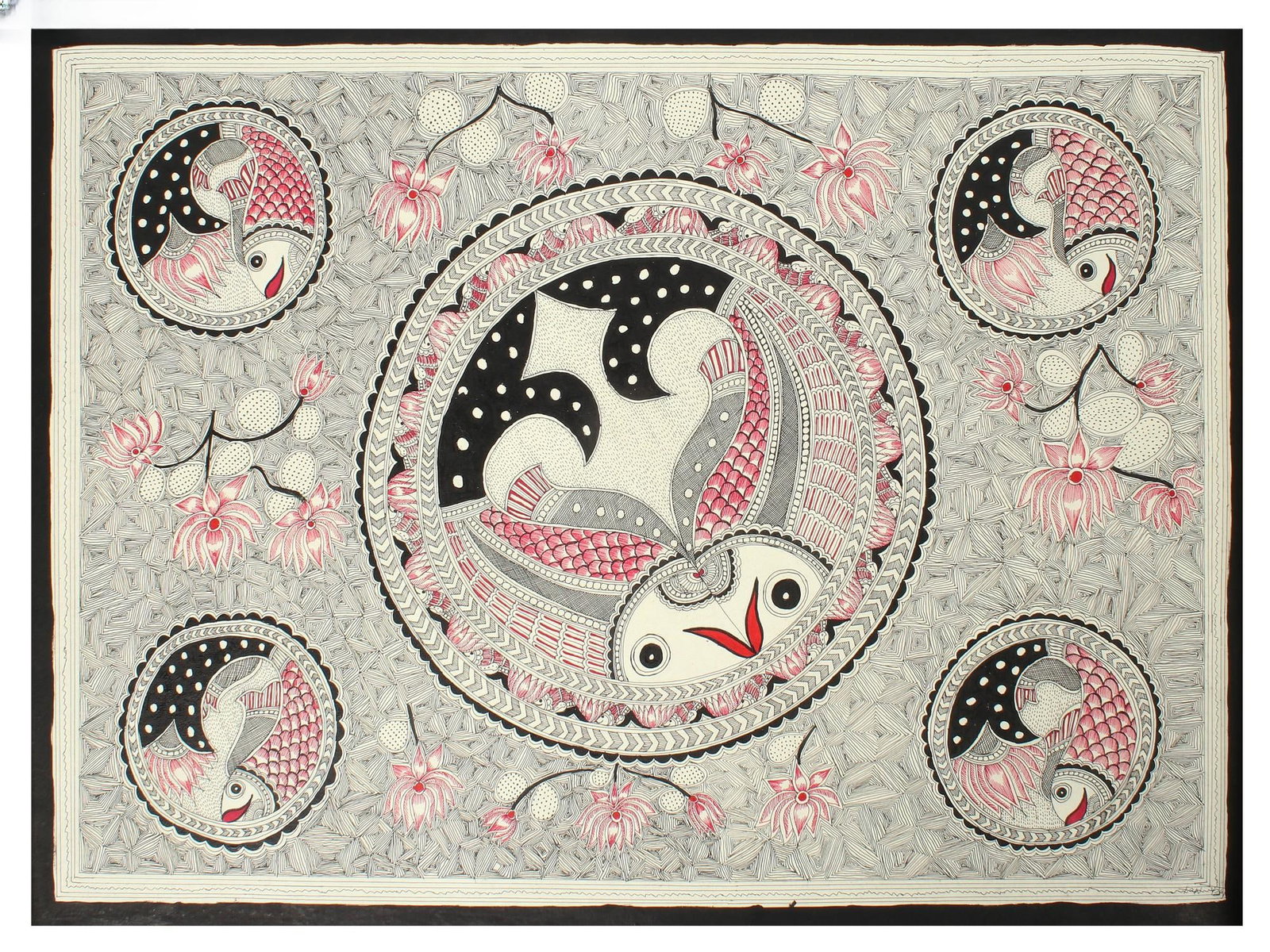 Designer Fish Art | Madhubani Painting: Title: Designer Fish Art | Madhubani Painting Description: Folk Paintings Reserve: $171.00 Shipping: Domestic: Shipping rates are determined by destination to anywhere within the contiguous U.S.