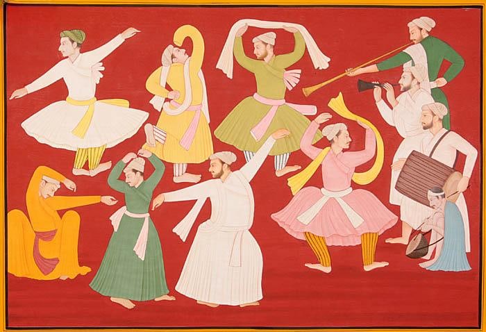 Ecstasy and Elation: Title: Ecstasy and Elation Description: Mughal Painting Reserve: $585.00 Shipping: Domestic: Shipping rates are determined by destination to anywhere within the contiguous U.S. International: Foreign 
