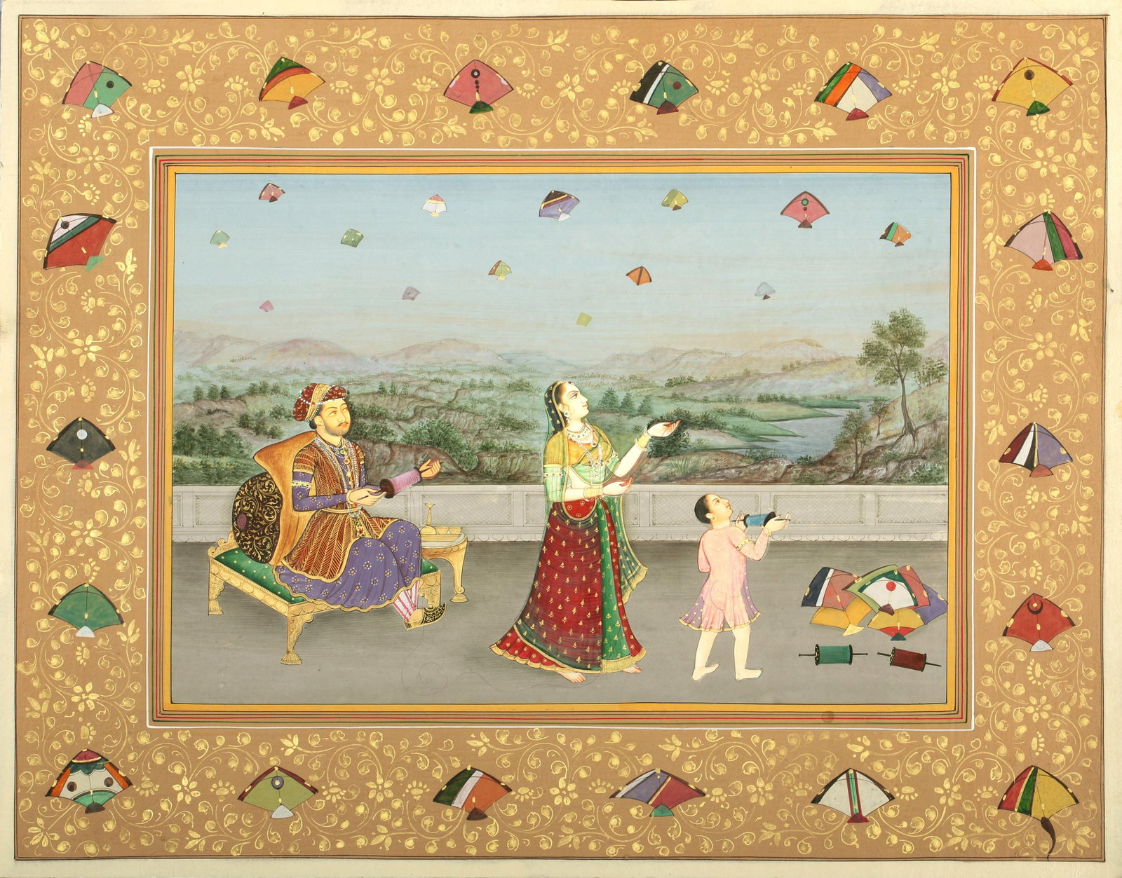 Festival of Kites: Title: Festival of Kites Description: Mughal Painting Reserve: $349.20 Shipping: Domestic: Shipping rates are determined by destination to anywhere within the contiguous U.S. International: Foreign sh