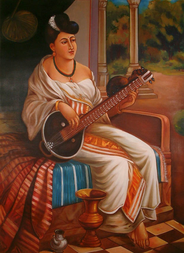Mahananda (Based on Raja Ravi Varma's Work): Title: "Mahananda" (Based on Raja Ravi Varma's Work) Description: Oil Paintings Reserve: $248.40 Shipping: Domestic: Shipping rates are determined by destination to anywhere within the contiguous U.S.