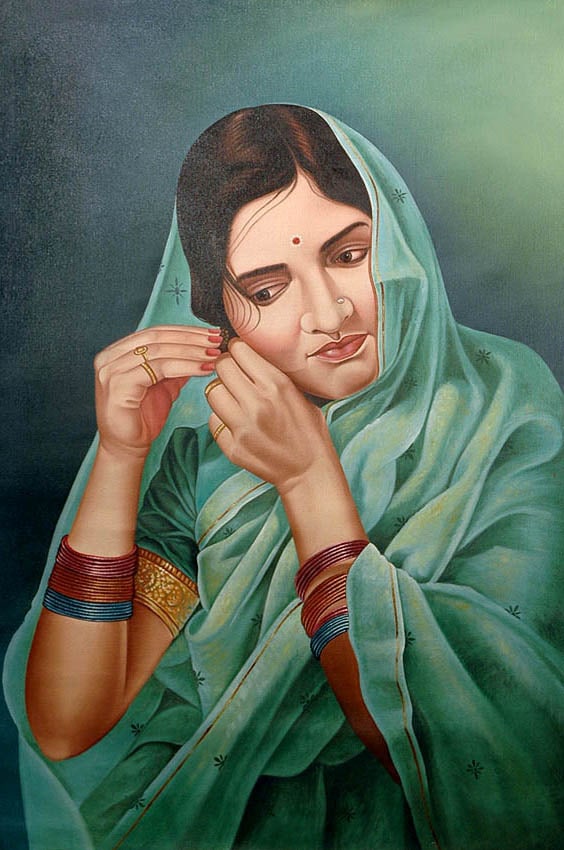 Shringar of the Lady: Title: Shringar of the Lady Description: Oil Paintings Reserve: $349.20 Shipping: Domestic: Shipping rates are determined by destination to anywhere within the contiguous U.S. International: Foreign