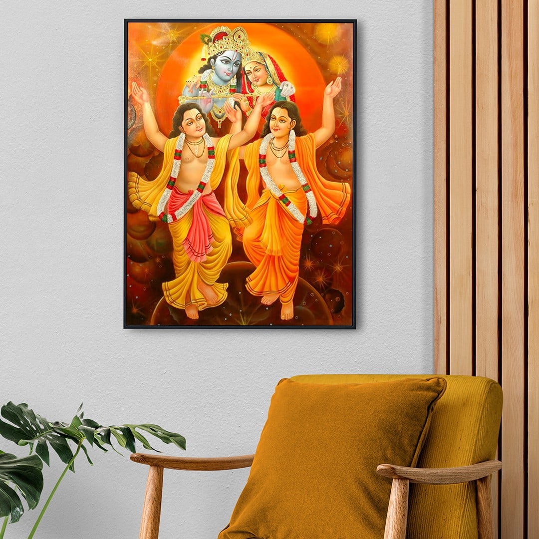 Radha Krishna Bless Chaitanya and Nityananda Mahaprabhu - 2