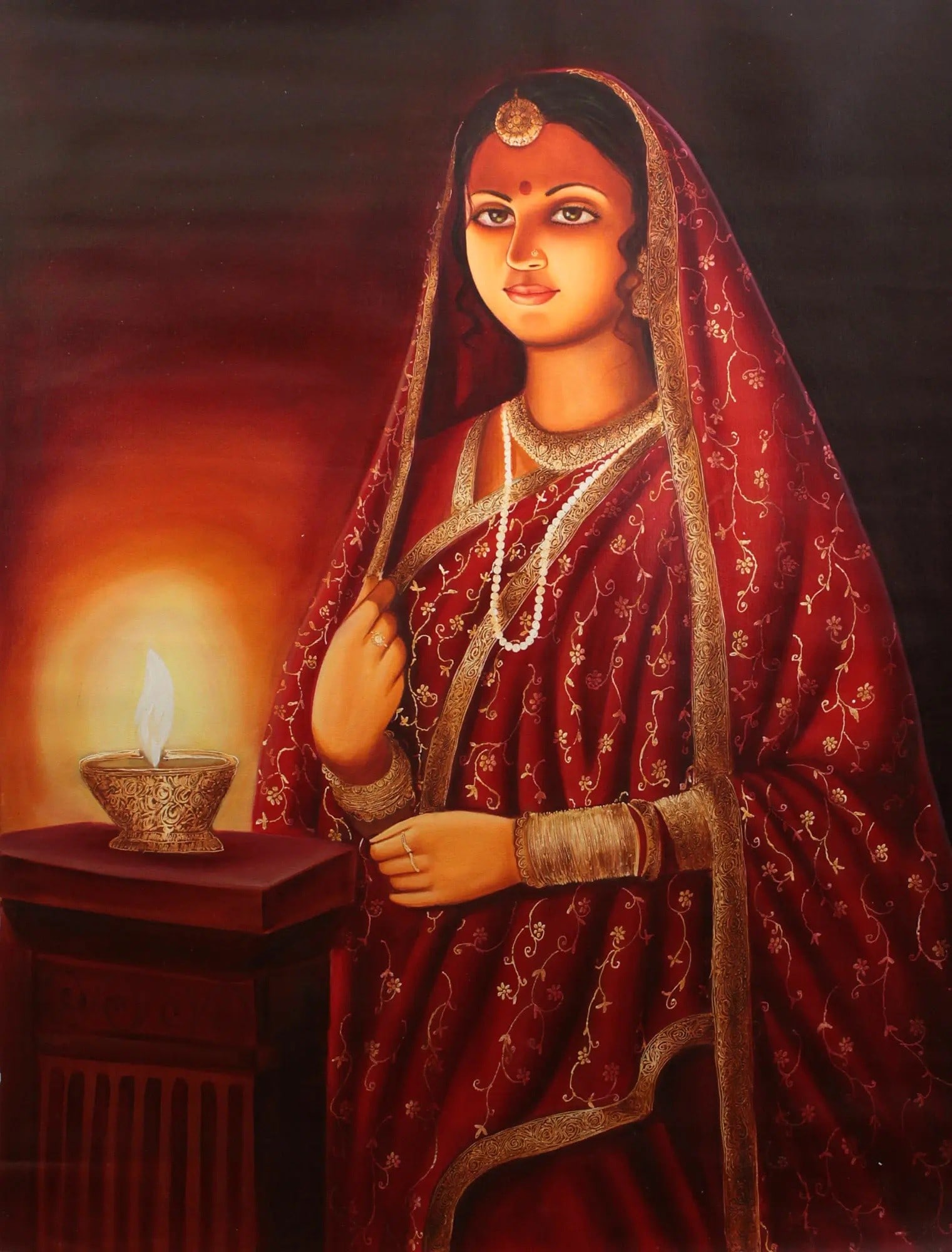 The Lady with the Lamp: Title: The Lady with the Lamp Description: Oil Paintings Reserve: $612.90 Shipping: Domestic: Shipping rates are determined by destination to anywhere within the contiguous U.S. International: