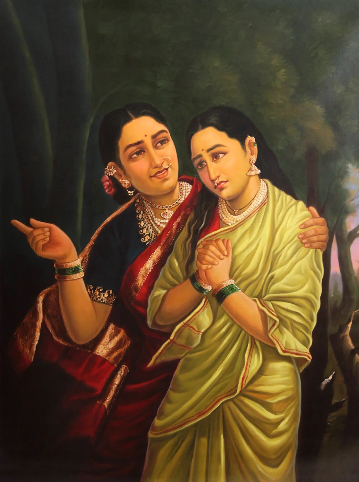 A Mother Consoling Her Newly Wedded Daughter: Title: A Mother Consoling Her Newly Wedded Daughter Description: Oil Paintings Reserve: $444.60 Shipping: Domestic: Shipping rates are determined by destination to anywhere within the contiguous U.S.