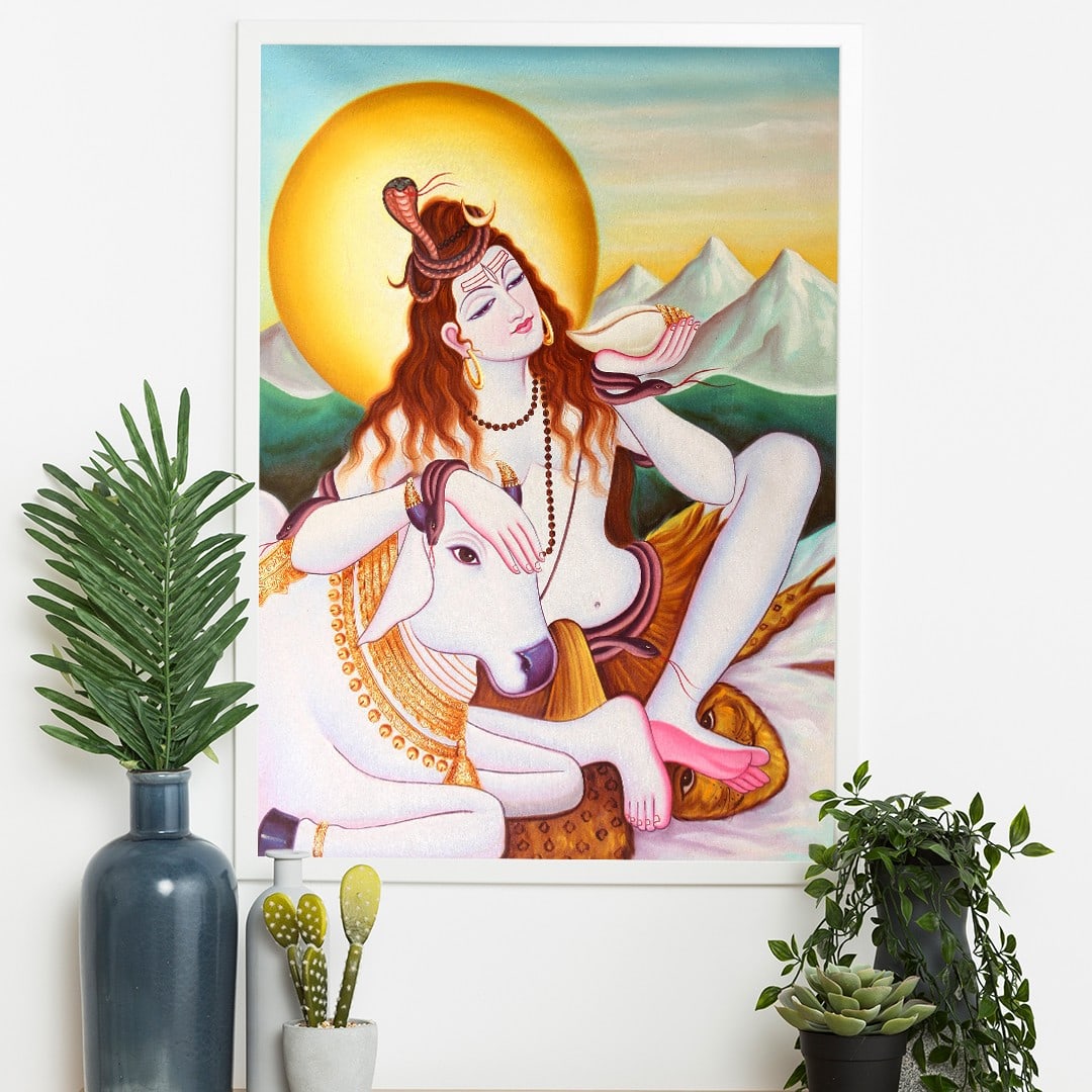 Lord Shiva, In The Company Of Nandi - 2