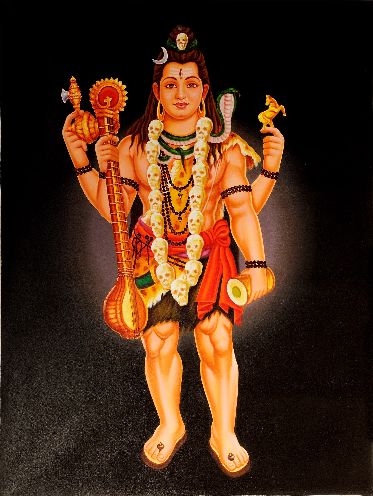 The Inspired Veenadhari Mahadeva: Title: The Inspired Veenadhari Mahadeva Description: Oil Paintings Reserve: $737.10 Shipping: Domestic: Shipping rates are determined by destination to anywhere within the contiguous U.S. Internationa