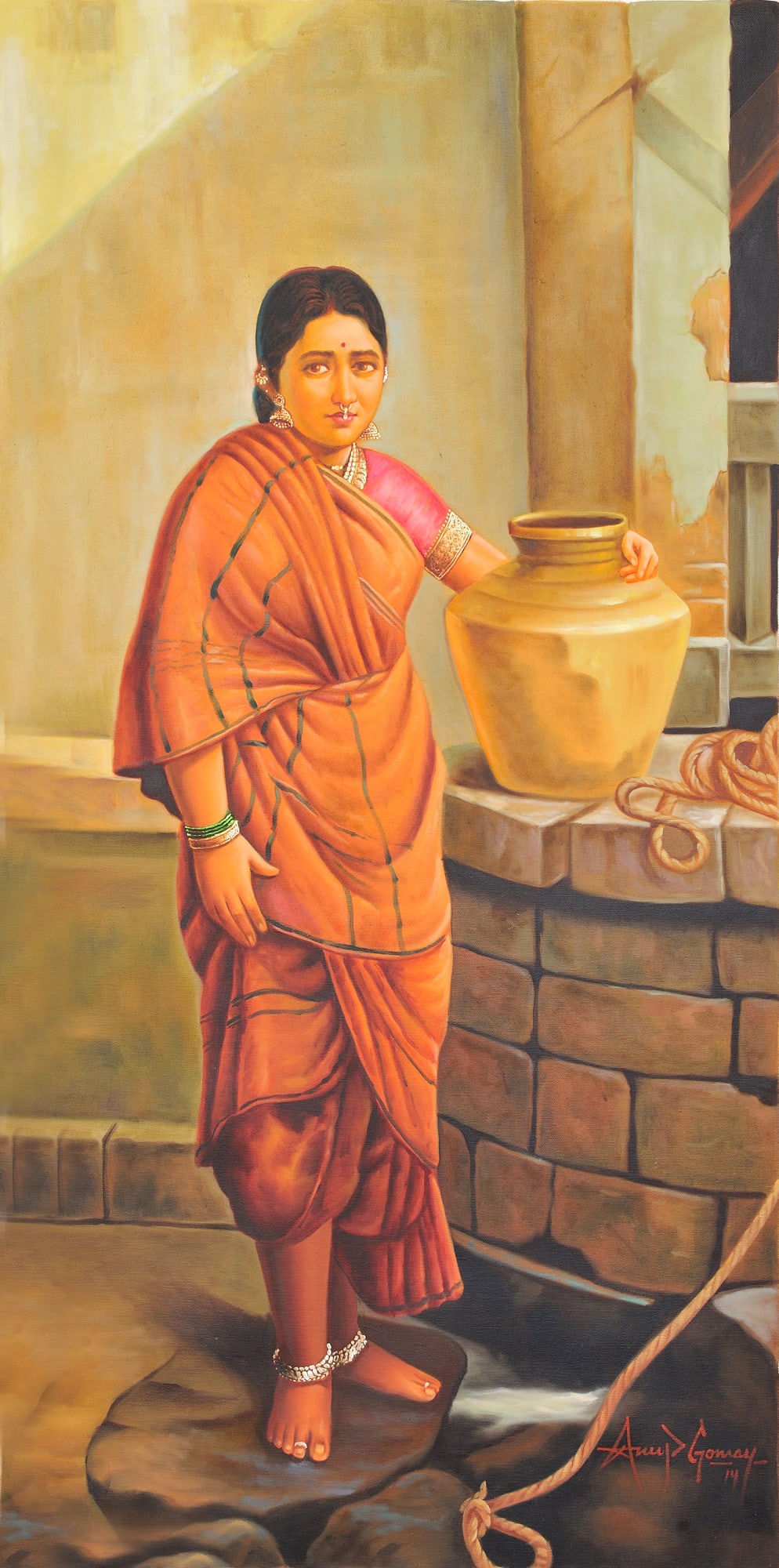 Lady At The Well: Title: Lady At The Well Description: Oil Paintings Reserve: $387.90 Shipping: Domestic: Shipping rates are determined by destination to anywhere within the contiguous U.S. International: Foreign shipp