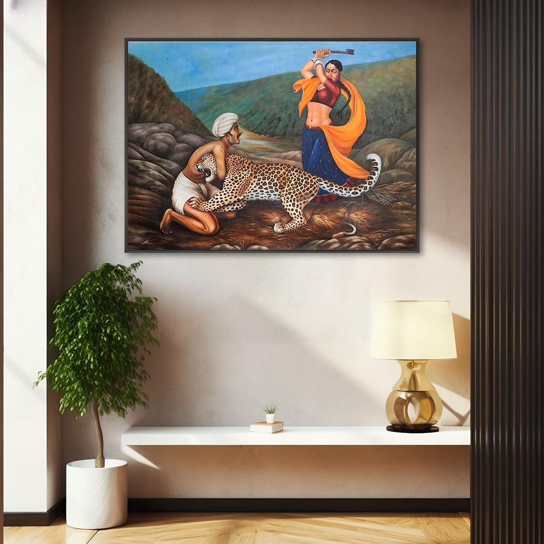 Fear and Fight (Framed Painting) - 2