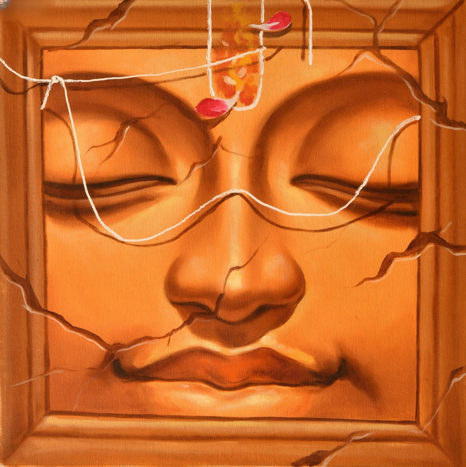 Lord Buddha Face Series (Four) | Unframed Oil Painting on Canvas: Title: Lord Buddha Face Series (Four) | Unframed Oil Painting on Canvas Description: Oil Paintings Reserve: $139.50 Shipping: Domestic: Shipping rates are determined by destination to anywhere within