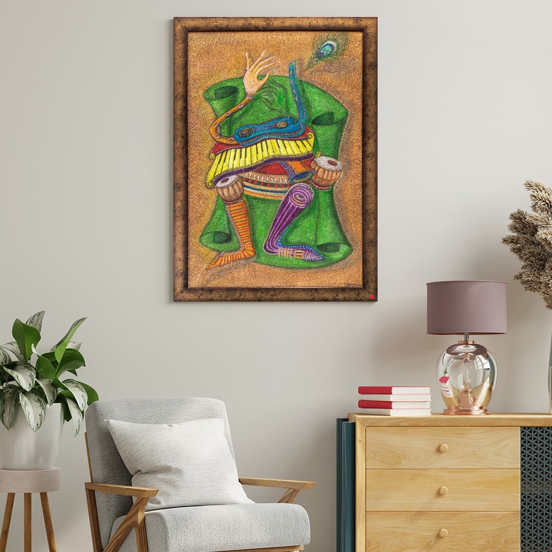 The Elements Of Lord Krishna | Framed Painting - 2