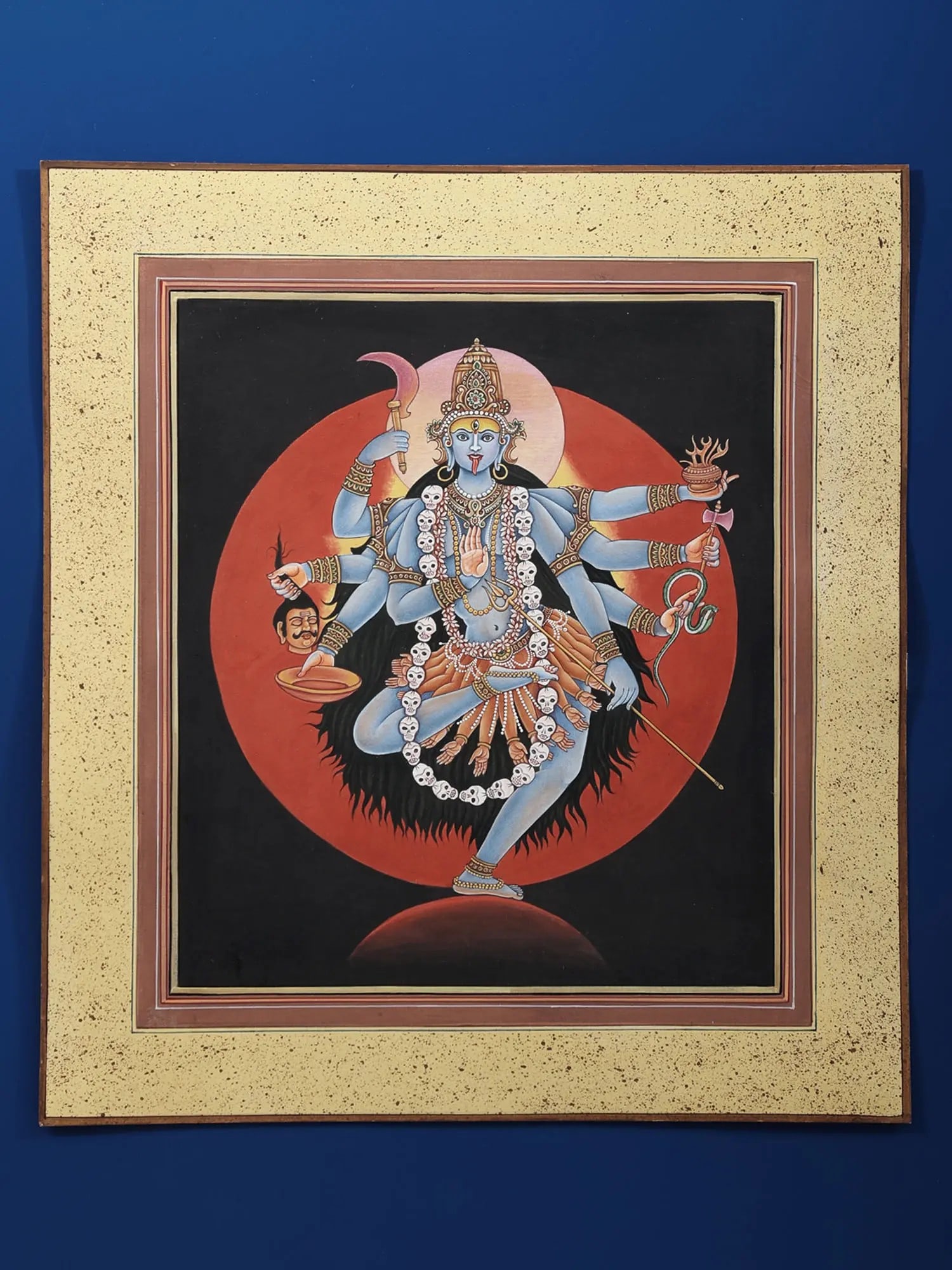 Goddess Mahakali Painting: Title: Goddess Mahakali Painting Description: Hindu Gods & Goddesses Painting Reserve: $702.90 Shipping: Domestic: Shipping rates are determined by destination to anywhere within the contiguous U.S. I