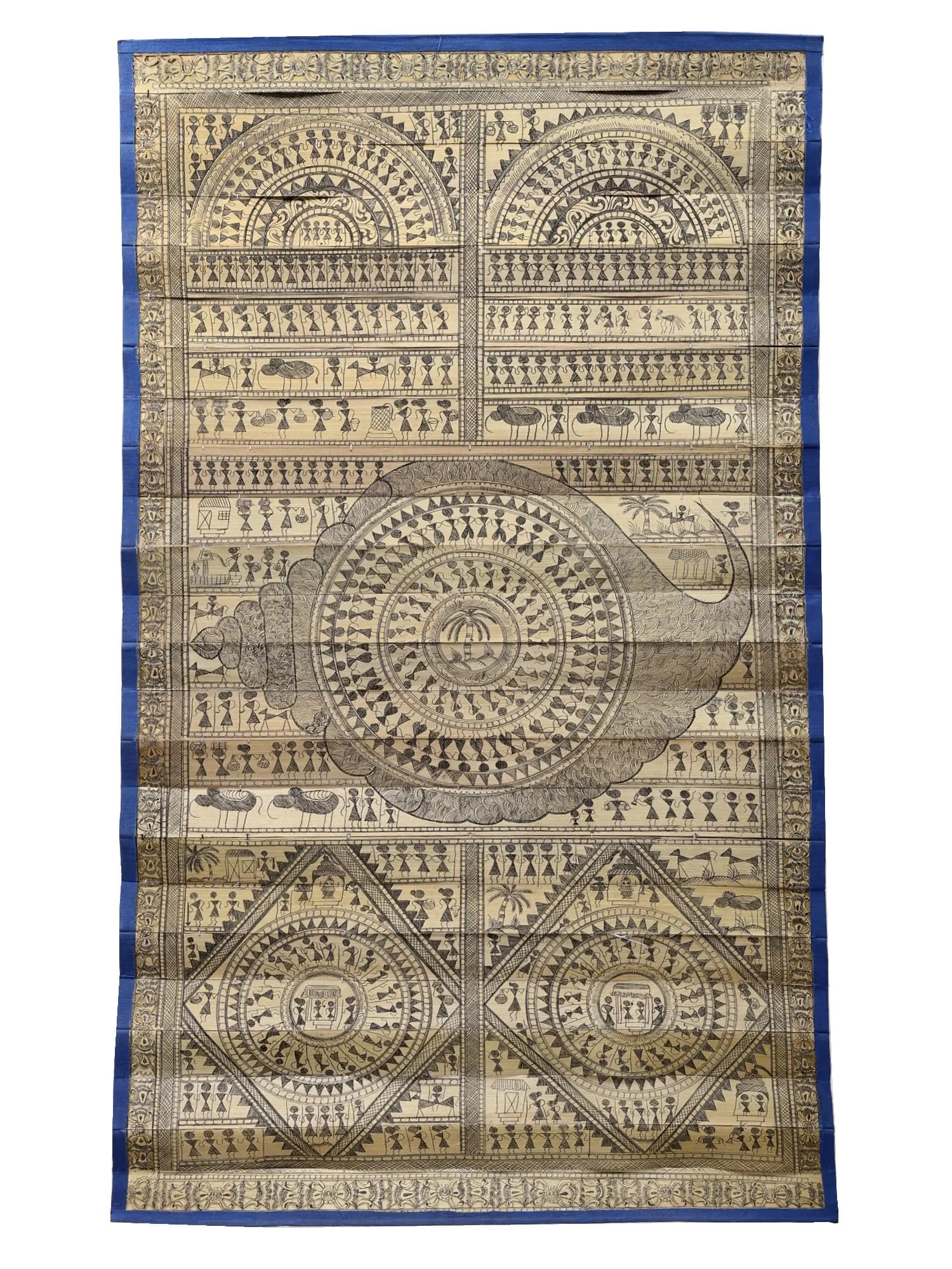 Beautiful Village Scene on Palm Leaf: Title: Beautiful Village Scene on Palm Leaf Description: Folk Paintings Reserve: $191.70 Shipping: Domestic: Shipping rates are determined by destination to anywhere within the contiguous U.S.