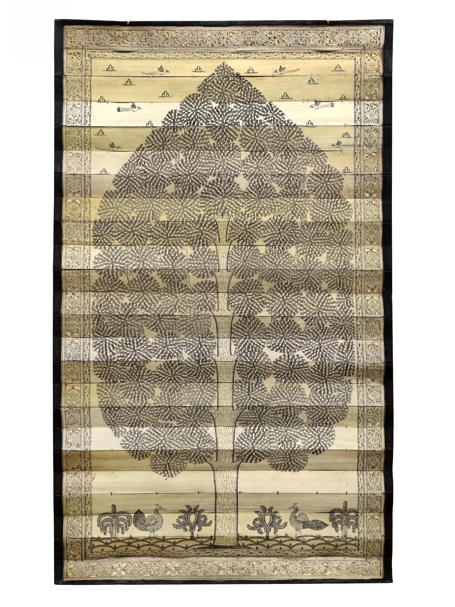 Tree of Life with Peacock and Birds: Title: Tree of Life with Peacock and Birds Description: Folk Paintings Reserve: $191.70 Shipping: Domestic: Shipping rates are determined by destination to anywhere within the contiguous U.S. Internat