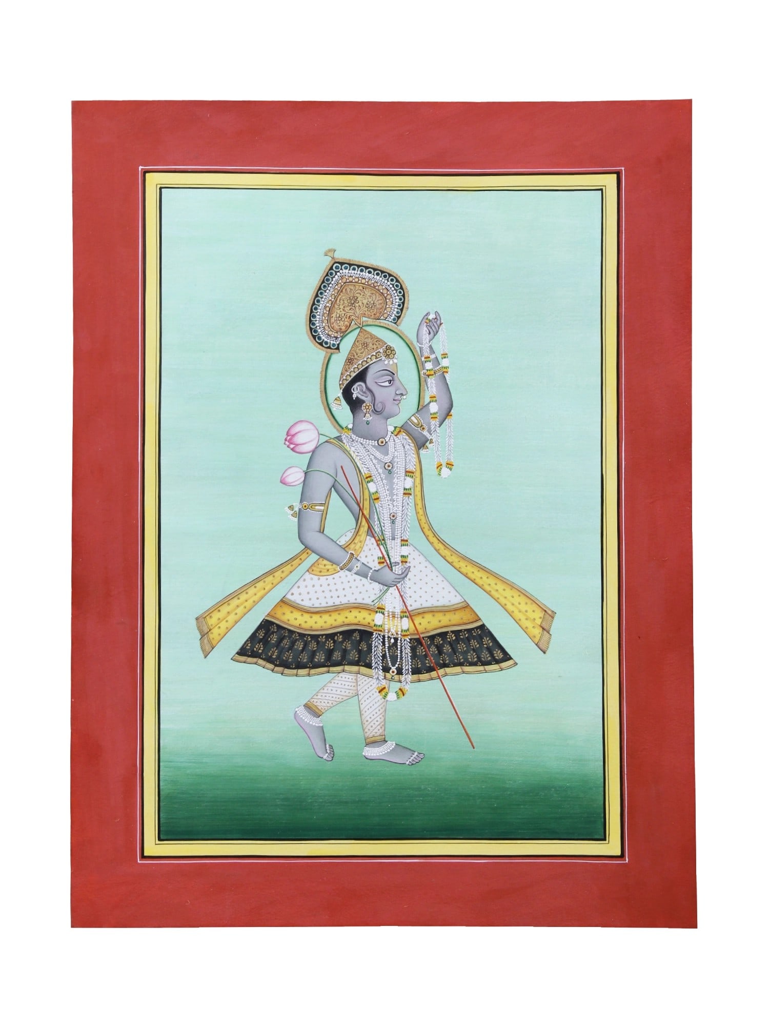 Devi Yamuna Ji: Title: Devi Yamuna Ji Description: Hindu Gods & Goddesses Painting Reserve: $349.20 Shipping: Domestic: Shipping rates are determined by destination to anywhere within the contiguous U.S. Internationa