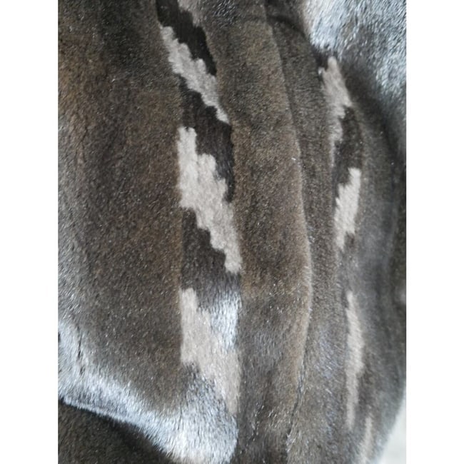 Stunning Black & Blue Iris Gray Mink Fur Coat Jacket Unisex Men or Women - 2