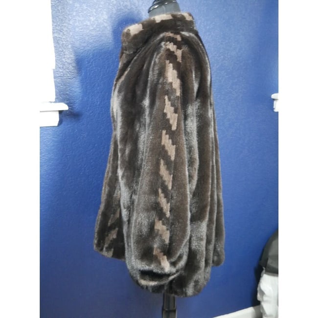 Stunning Black & Blue Iris Gray Mink Fur Coat Jacket Unisex Men or Women - 3