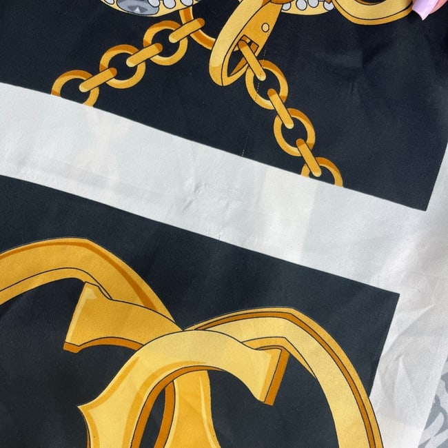 Cartier White Printed 100% Silk Scarf - 8