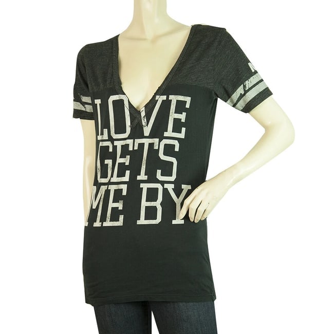 Rebel Yell Dark Gray Womans Love gets me by T- Shirt Top - Size M: Title:Rebel Yell Dark Gray Womans Love gets me by T- Shirt Top - Size M Description:Rebel Yell Dark Gray Womans Love gets me by T- Shirt Top - Size M For every day comfort without lacking style, this