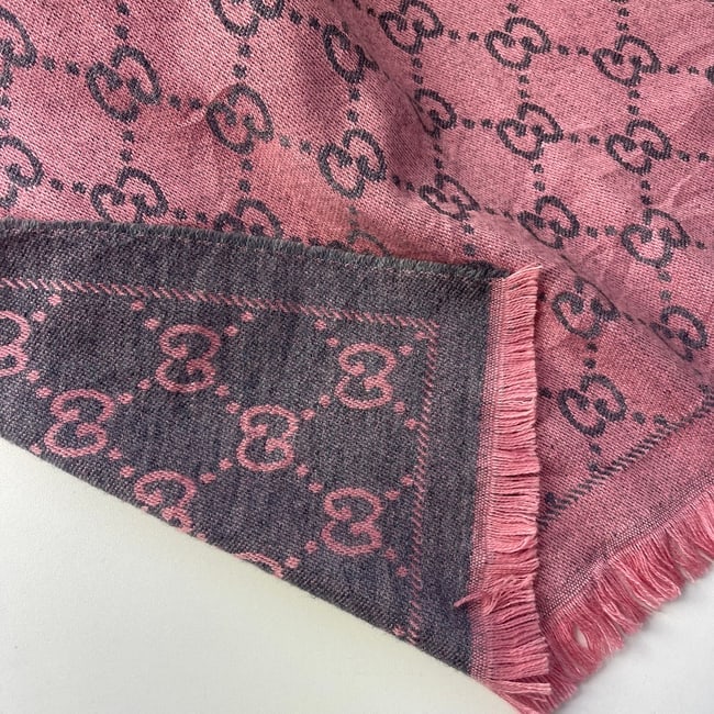 Gucci Pink & Silver Wool Scarf - 5