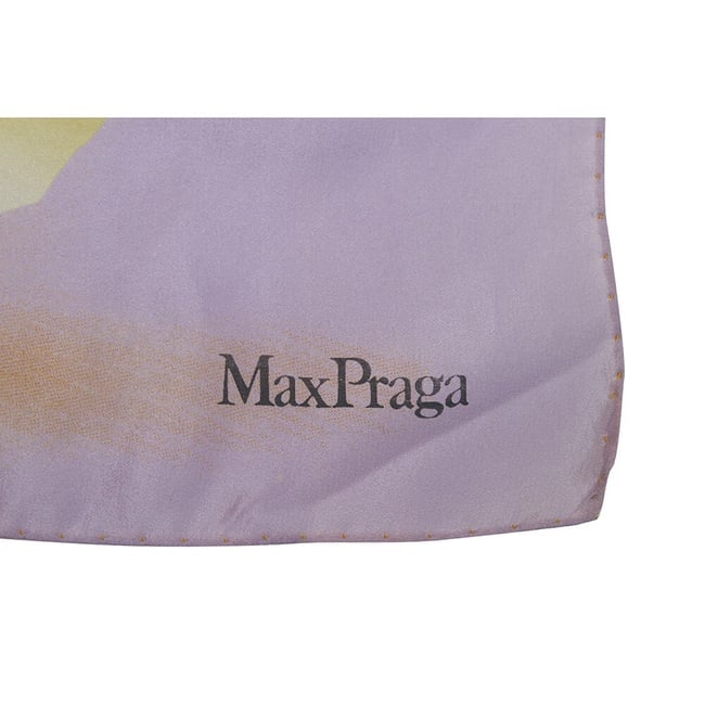 Max Praga Green & Orange Floral Flowers Silk Scarf Foulard Wrap - 6
