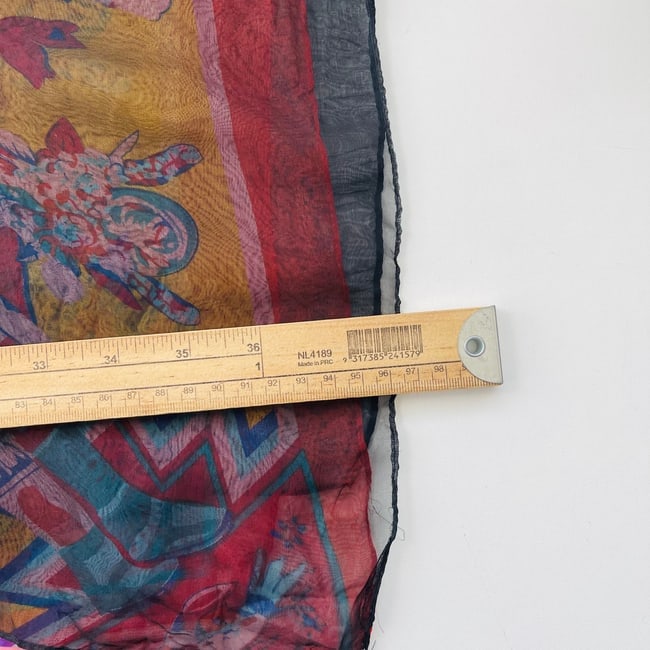 Hermes Red Printed 100% Silk Scarf - 9