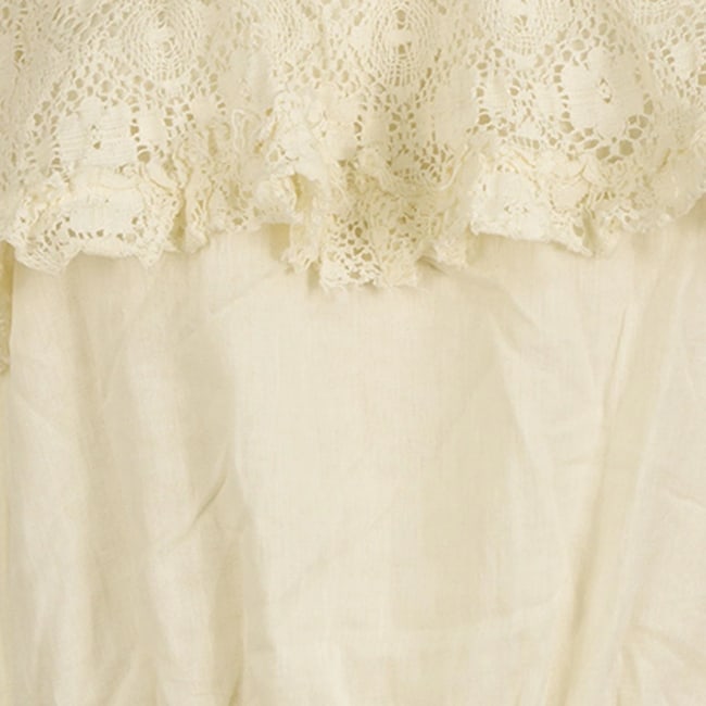 Antica Sartoria Vanilla Cream Lace Strapless Long Blouse Top Free Size Unique - 5