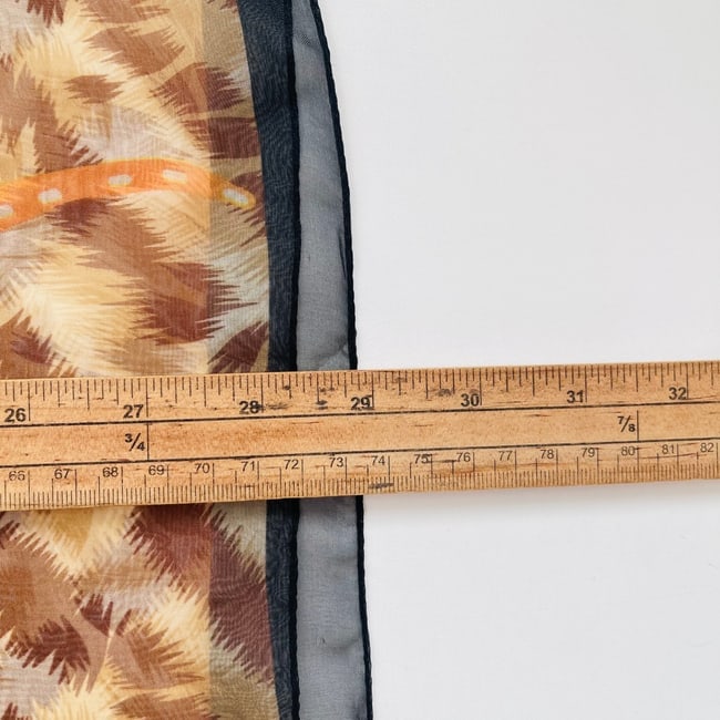 Fendi Brown Printed 100% Silk Scarf - 8
