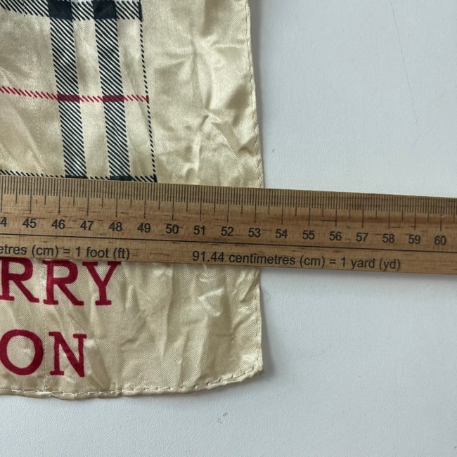 Burberry Gold Plaid 100% Silk Scarf - 6