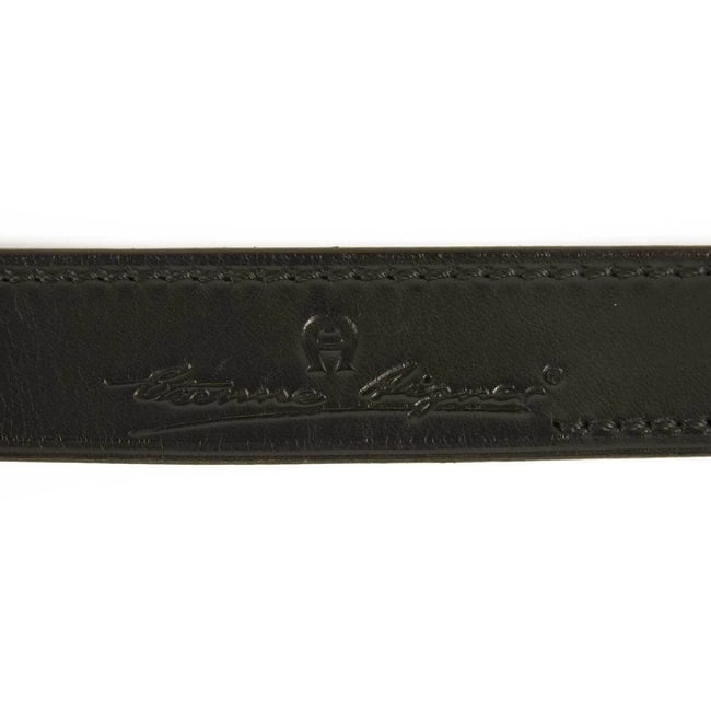Etienne Aigner Women's Black and Brown Leather Belt w. Leather Buckle sz 34 / 90 - 5
