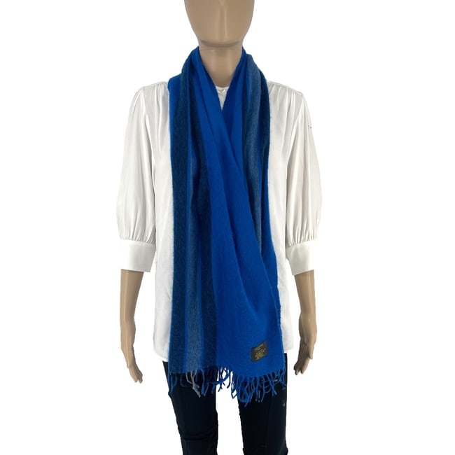 Louis Vuitton Navy Blue 100% Cashmere Scarf - 3