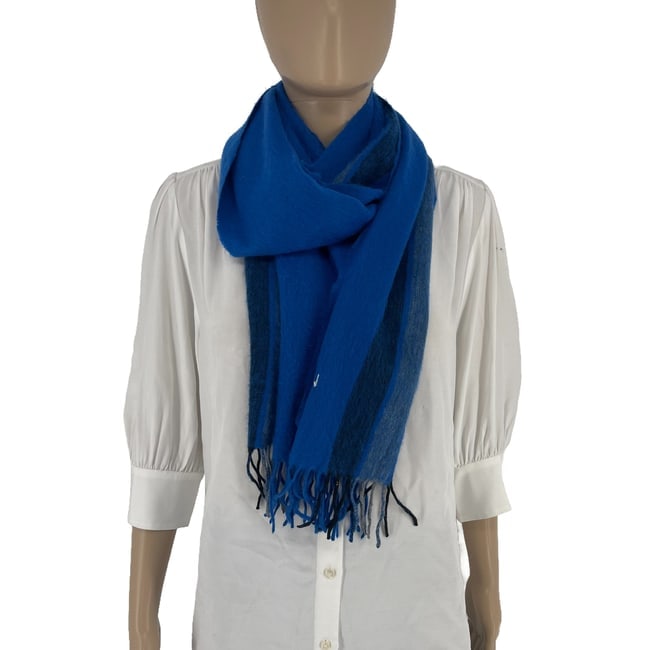 Louis Vuitton Navy Blue 100% Cashmere Scarf - 4