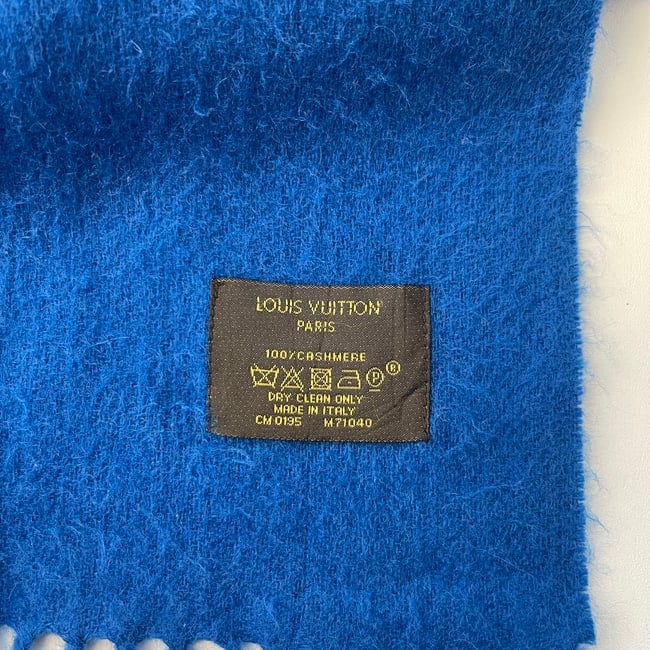 Louis Vuitton Navy Blue 100% Cashmere Scarf - 6