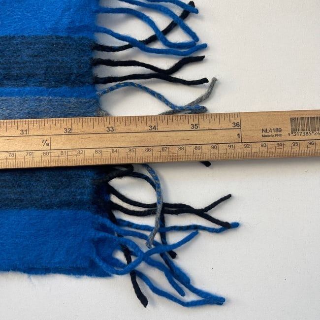 Louis Vuitton Navy Blue 100% Cashmere Scarf - 8