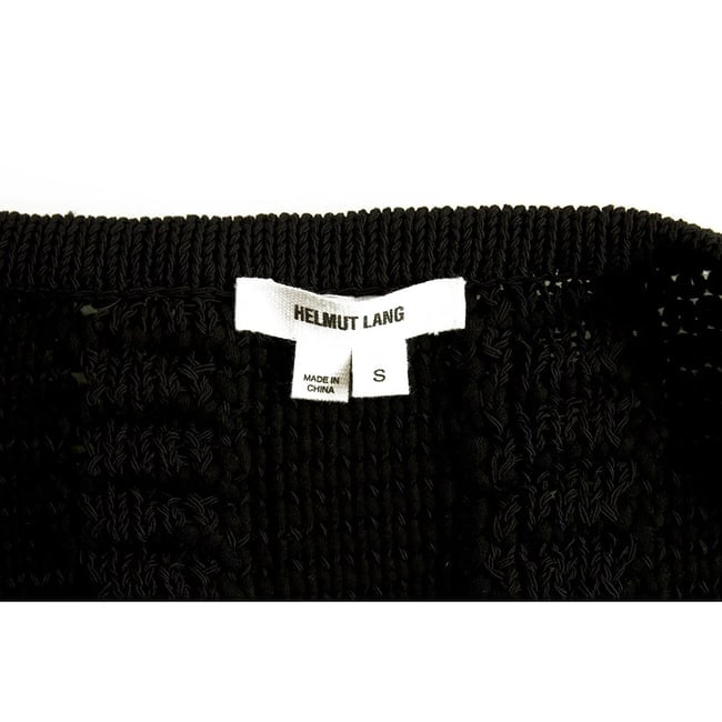 Helmut Lang Black Linen Blend Knitted Oversize V - Neckline Vest Long Top Size S - 4