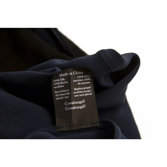 Vena Cava Blue Color w. Black Trim Asymmetrical Length Silk Dress size 4 - 4