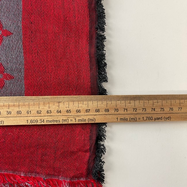 Louis Vuitton Red Reversible Silk Wool Scarf - 7