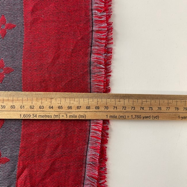 Louis Vuitton Red Reversible Silk Wool Scarf - 8