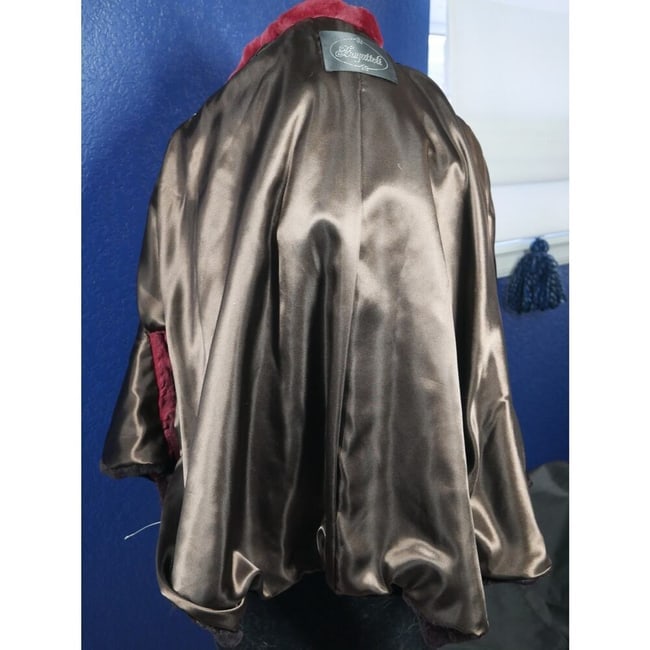 NEW W/ Tag Raspberry Ombre Sheared Mink Fur Poncho Cape Cloak Coat Jacket - 6