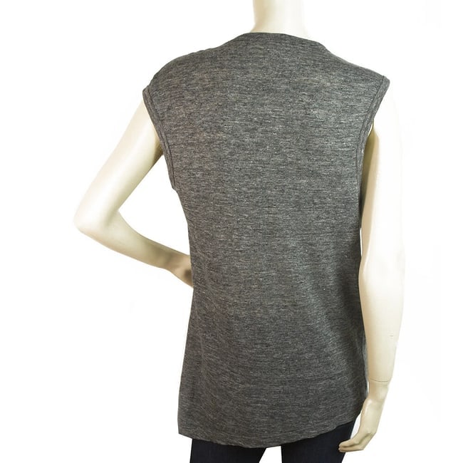 Isabel Marant Etoile Anthracite Gray Linen Long Blouse Top with Slit size S - 2