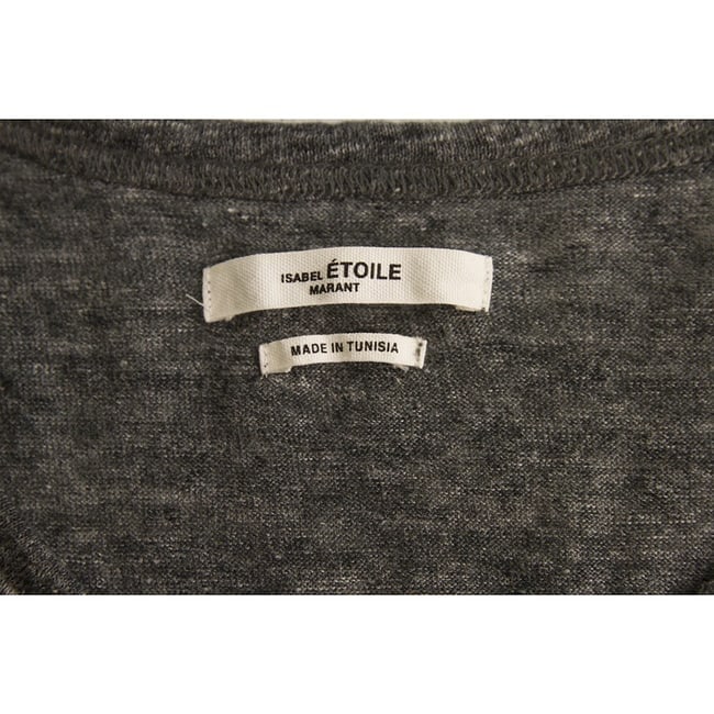 Isabel Marant Etoile Anthracite Gray Linen Long Blouse Top with Slit size S - 3