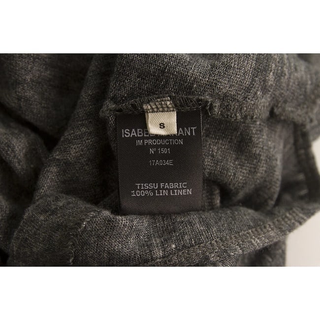 Isabel Marant Etoile Anthracite Gray Linen Long Blouse Top with Slit size S - 4