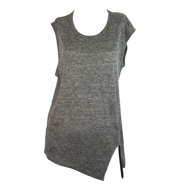 Isabel Marant Etoile Anthracite Gray Linen Long Blouse Top with Slit size S - 6