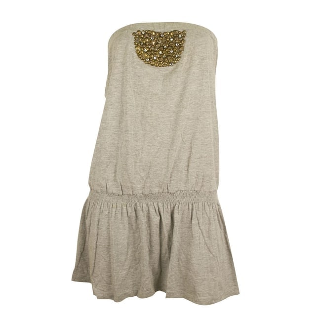 Urban by Pink Soda Gray Cotton Strapless Basic Casual Mini Summer Dress Size XS - 6
