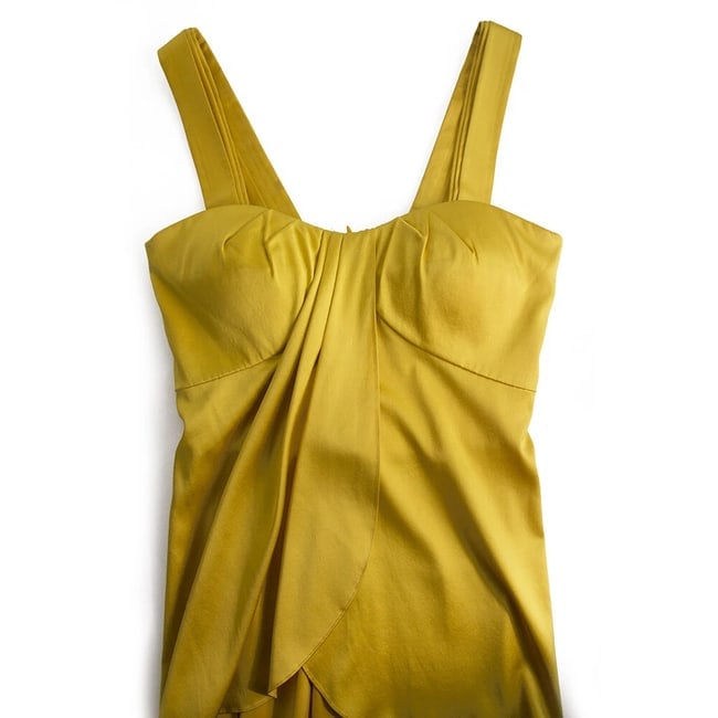 Jasmine de Milo Yellow Silk Pleated Tank Vest Sleeveless Top sz UK 10, US 6 - 6