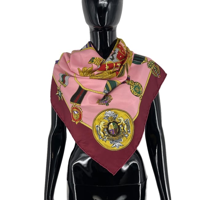 Cara O Cruz Pink Printed 100% Silk Scarf - 4