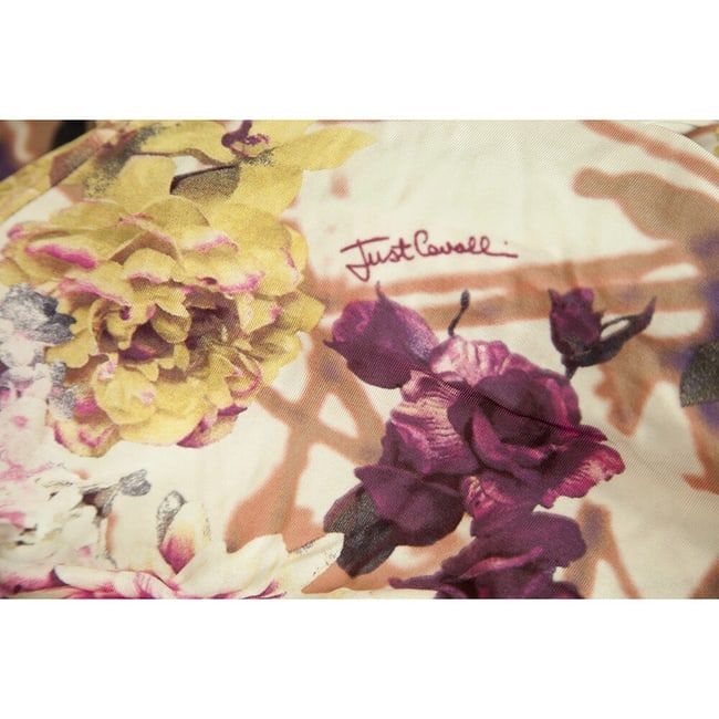Just Cavalli Floral Long Sleeves Pleated Shoulders Fitted Top Blouse - 5