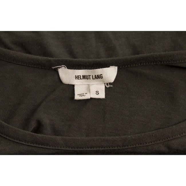 Helmut Lang Gray Long Blouse Wide Cap Sleeves T-Shirt Top Size S - 3