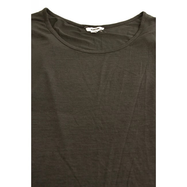 Helmut Lang Gray Long Blouse Wide Cap Sleeves T-Shirt Top Size S - 4
