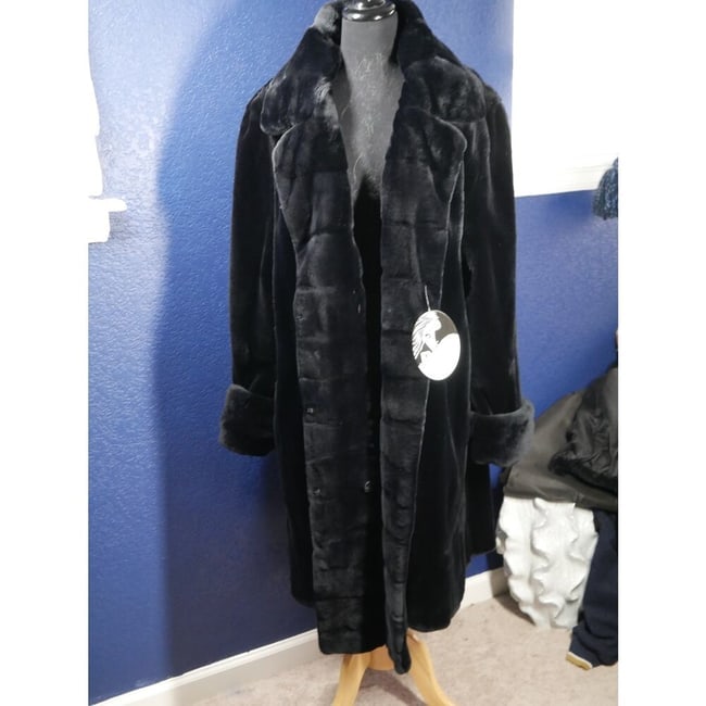 Gorgeous Unisex Dark Navy Sheared Mink Reversible Fur Coat Jacket - 3